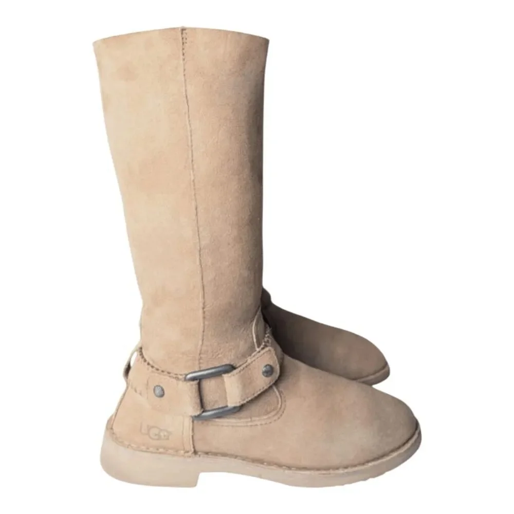 UGG Aveline Tall Waterproof Suede Shearling Lined Winter Boot Size 9.5